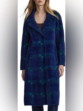 NVLT Plaid Faux Fur Coatigan